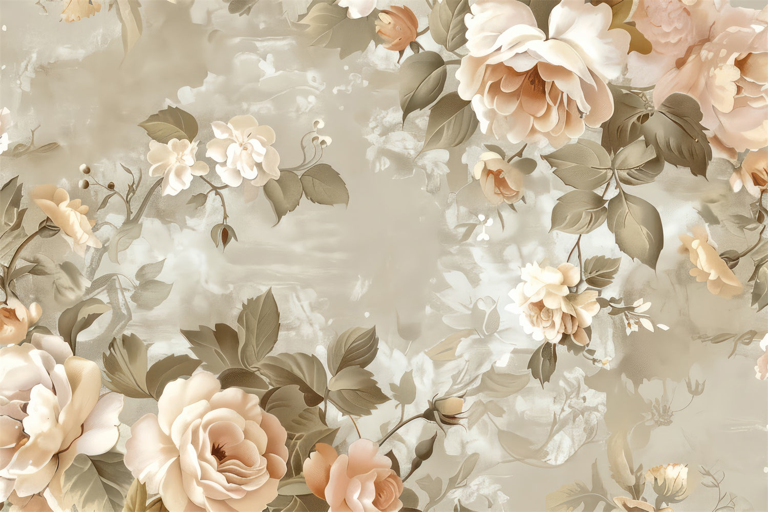 Floral Photography Backdrops Soft Vintage Rose Romantic Backdrop BRP2-73