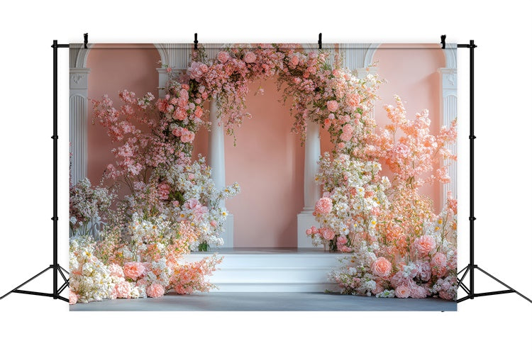 Flower Backdrop Photography Dreamy Pink Floral Archway Backdrop BRP2-74