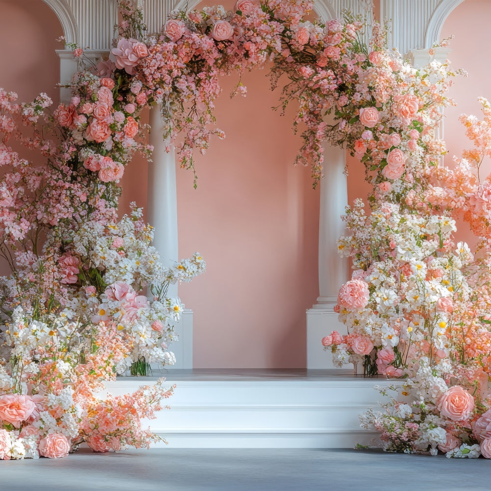 Flower Backdrop Photography Dreamy Pink Floral Archway Backdrop BRP2-74