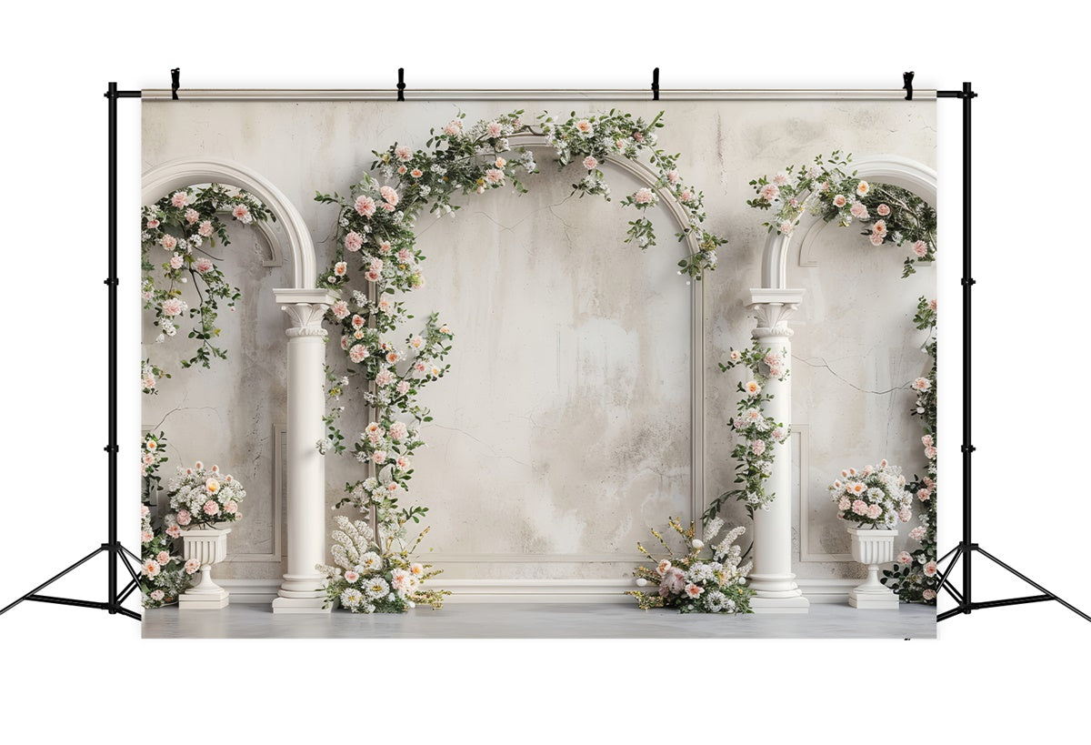 Flower Wall Backdrop Rustic Romance Floral Archway Backdrop BRP2-78