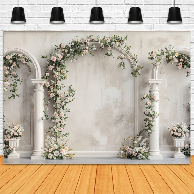 Flower Wall Backdrop Rustic Romance Floral Archway Backdrop BRP2-78