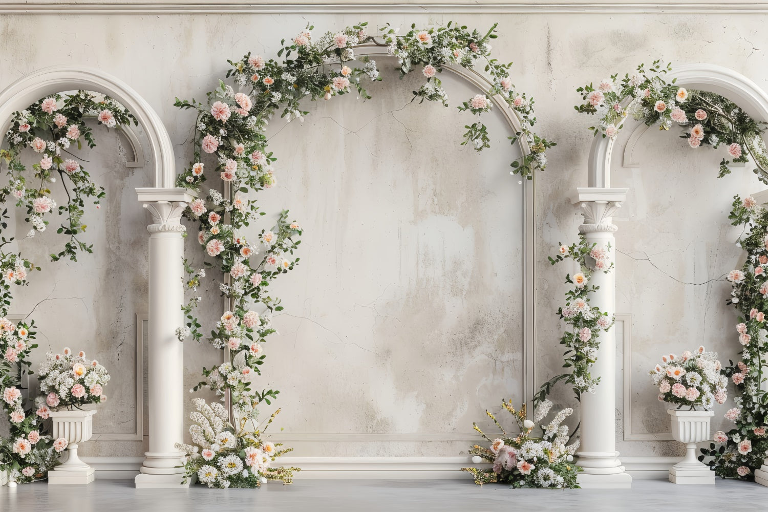 Flower Wall Backdrop Rustic Romance Floral Archway Backdrop BRP2-78