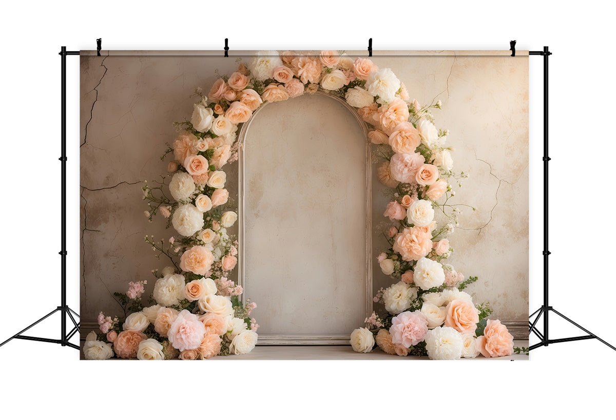 Floral Backdrop Photography Elegant Rose Arch Wedding Backdrop BRP2-79