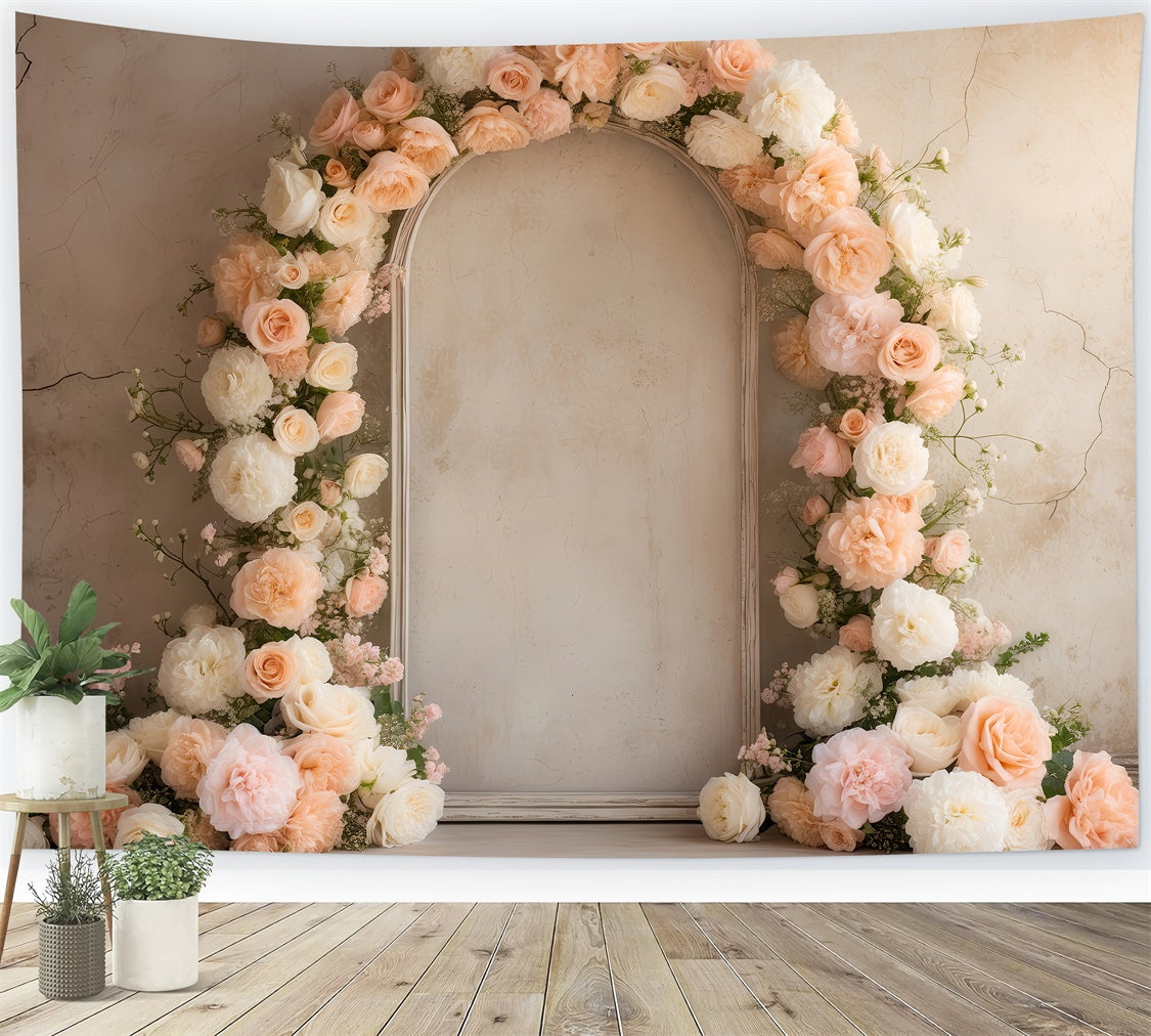 Floral Backdrop Photography Elegant Rose Arch Wedding Backdrop BRP2-79