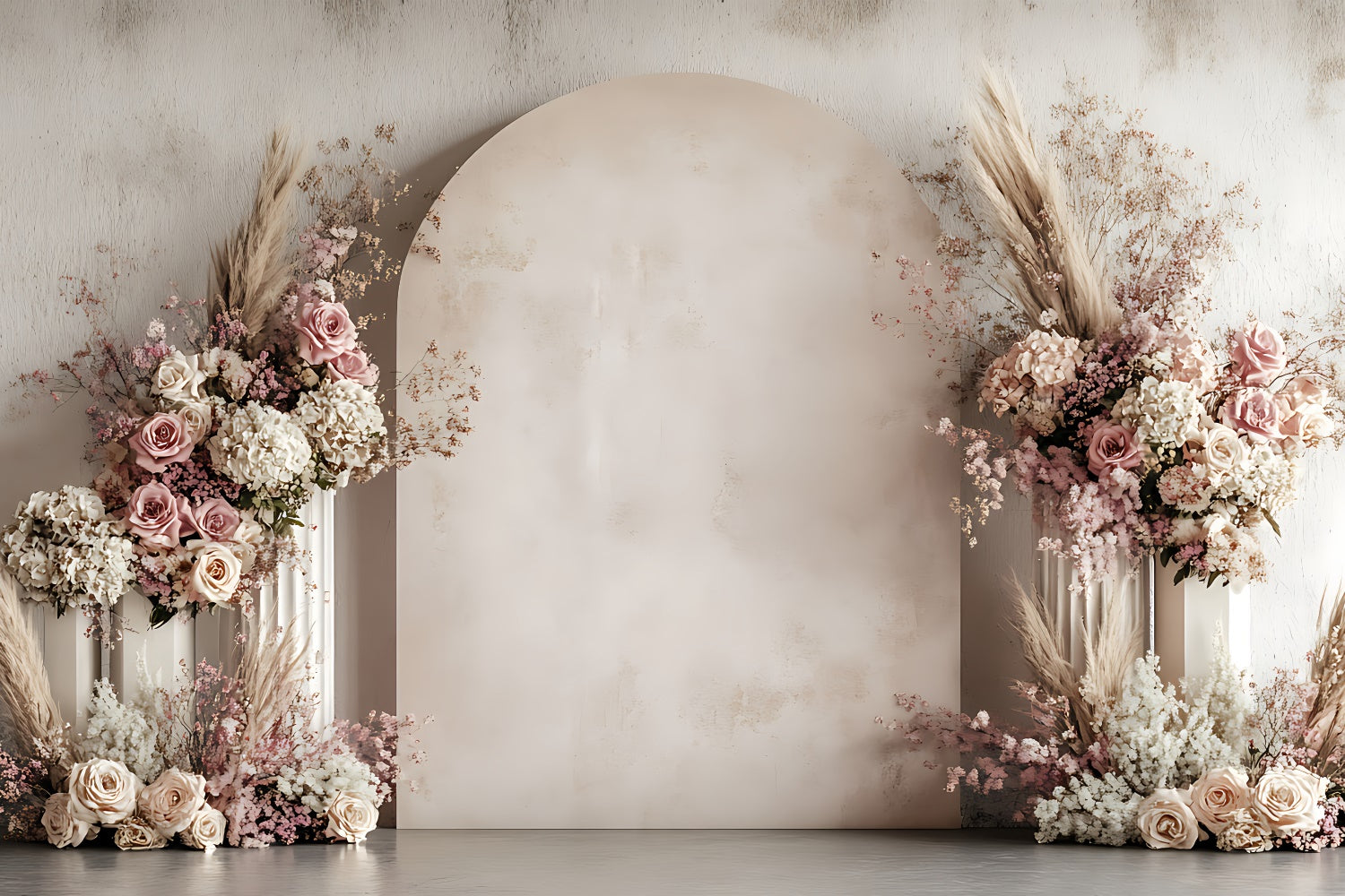 Floral Photography Backdrop Elegant Pink Floral Archway Backdrop BRP2-80