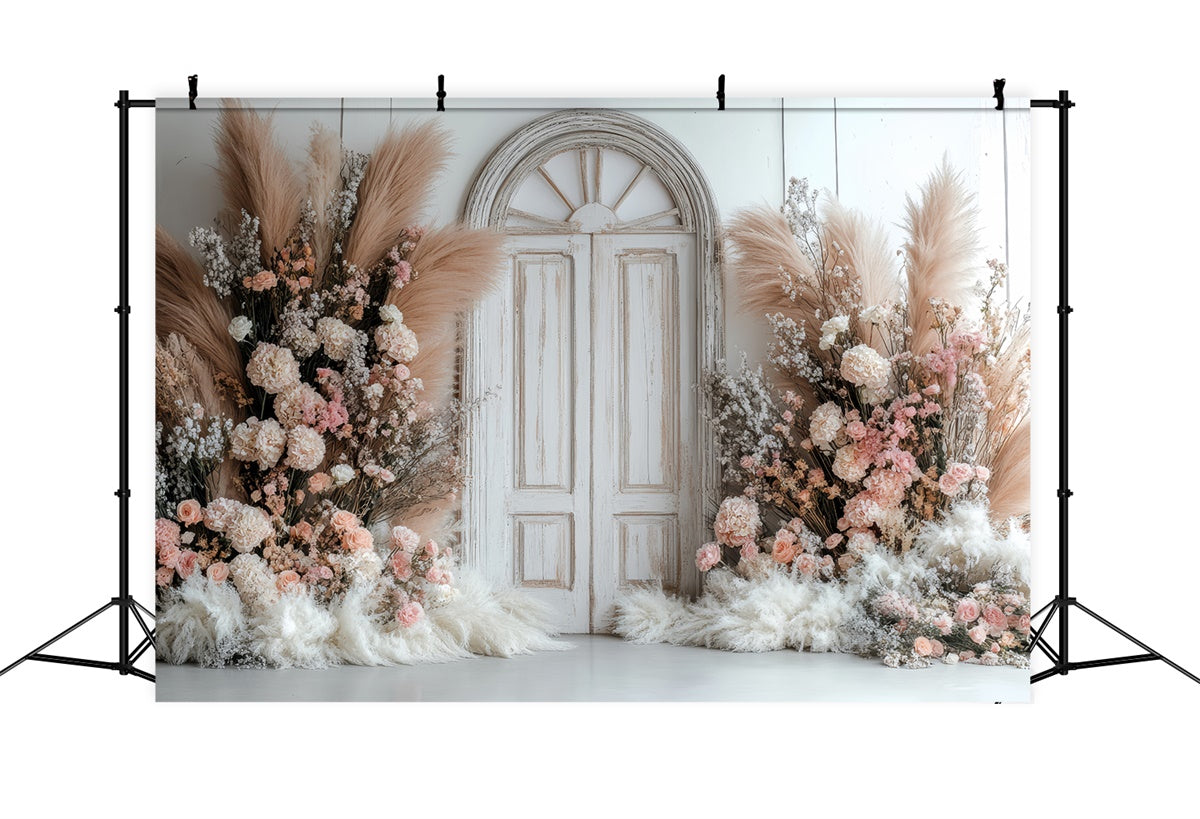 Floral Backdrop Creamy Pink Floral Elegance Backdrop BRP2-84