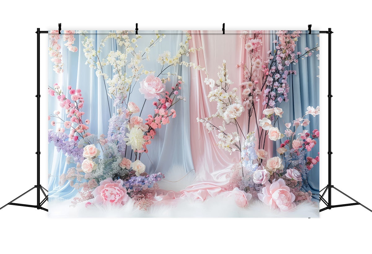 Flower Photo Backdrop Soft Pastel Floral Elegance Backdrop BRP2-85