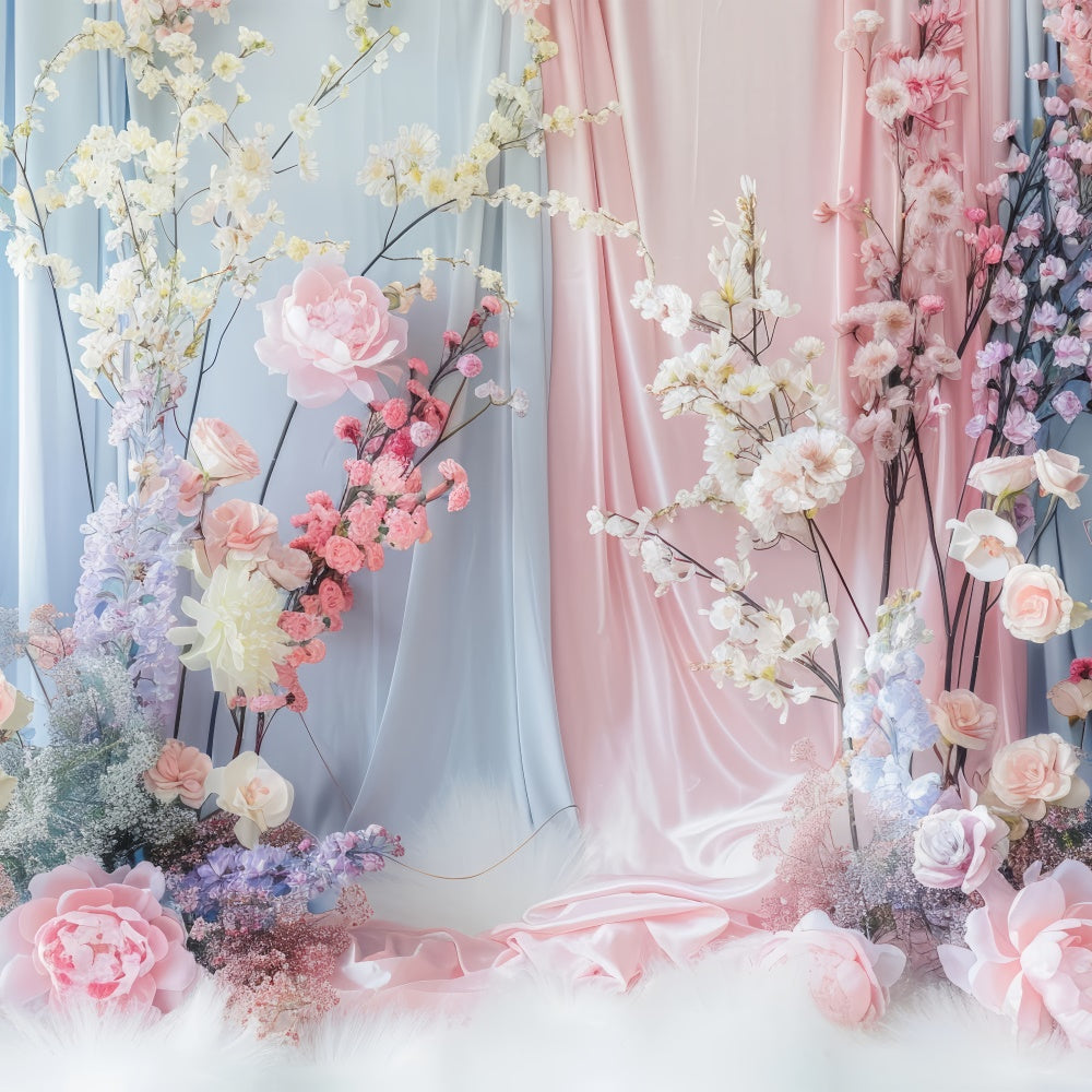 Flower Photo Backdrop Soft Pastel Floral Elegance Backdrop BRP2-85