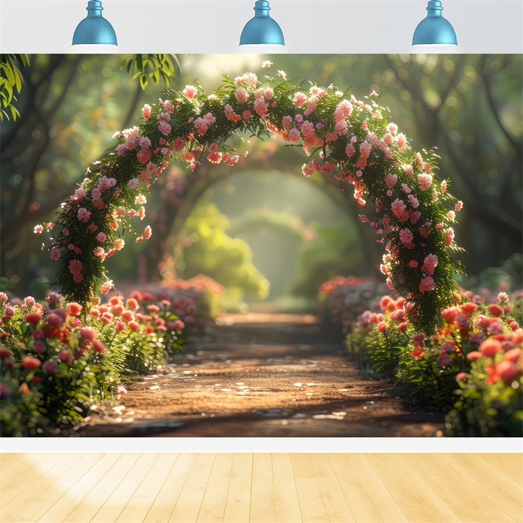 Flower Photography Backdrop Spring Bloom Floral Path Backdrop BRP2-86