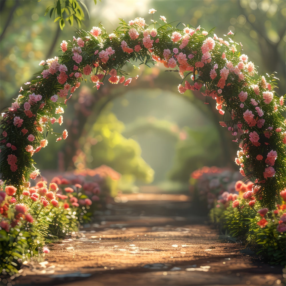 Flower Photography Backdrop Spring Bloom Floral Path Backdrop BRP2-86