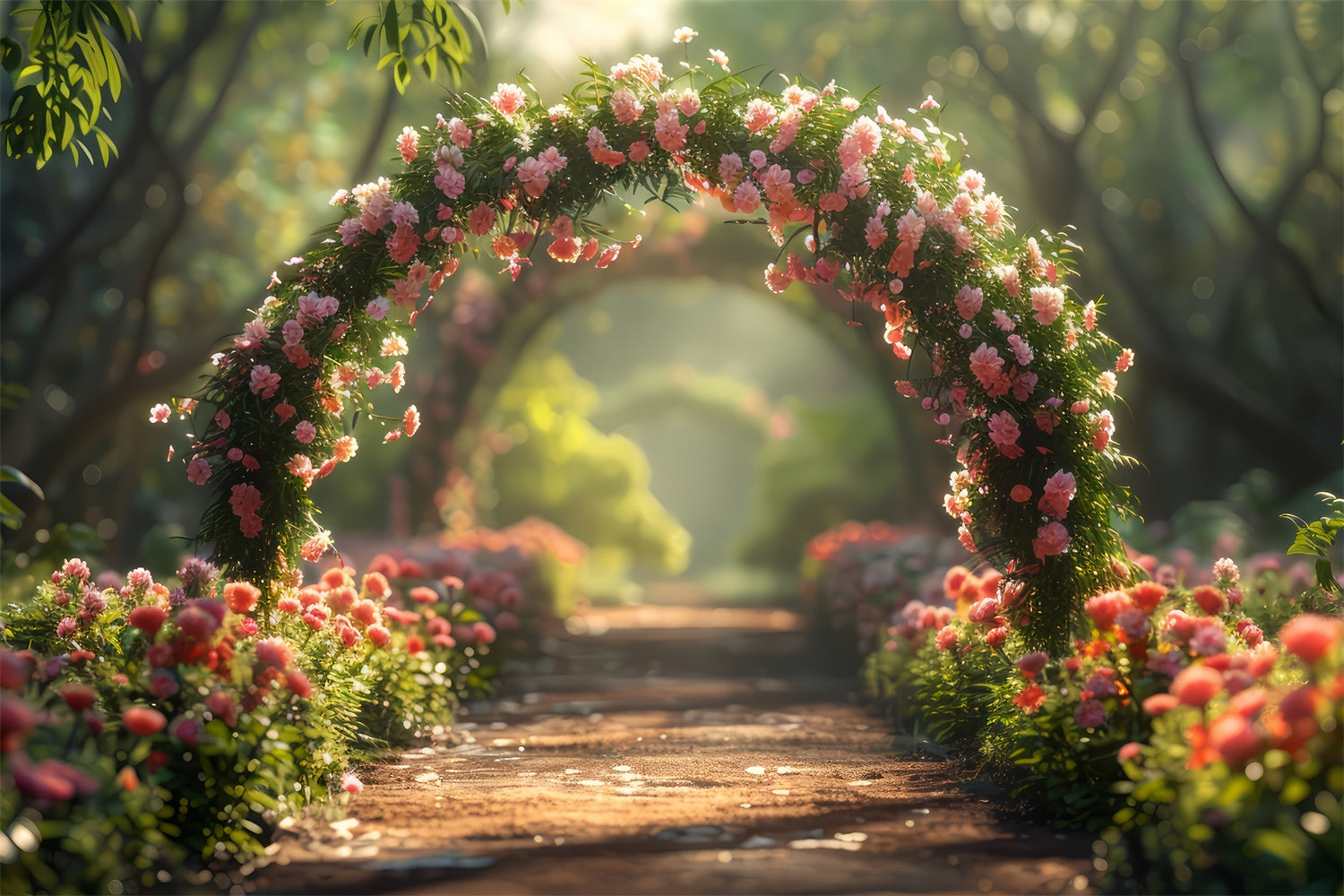 Flower Photography Backdrop Spring Bloom Floral Path Backdrop BRP2-86