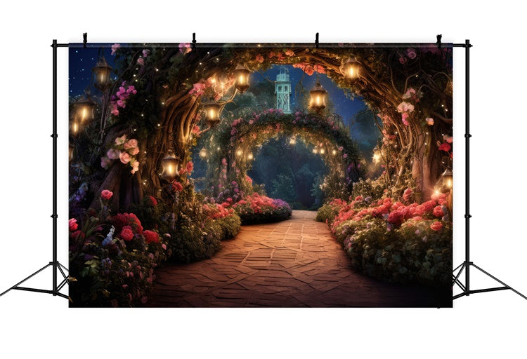 Floral Backdrop Dreamy Floral Tunnel Lantern Backdrop BRP2-89