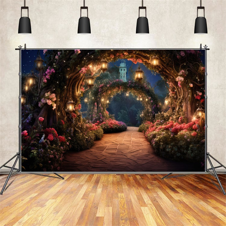 Floral Backdrop Dreamy Floral Tunnel Lantern Backdrop BRP2-89