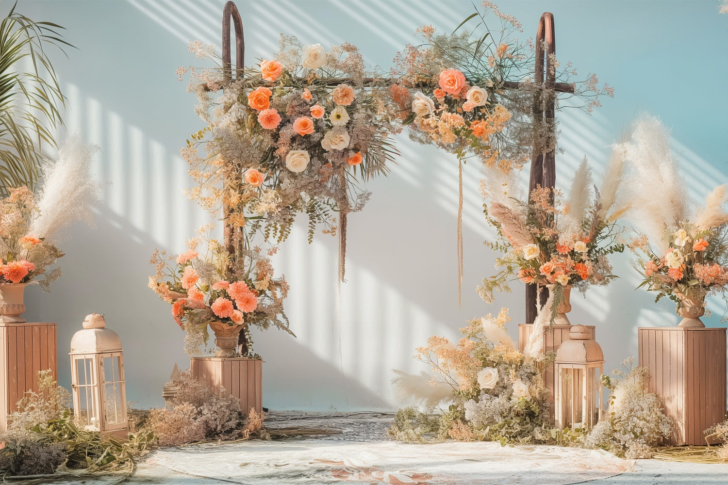 Floral Photo Backdrop Enchanted Floral Garden Arch Backdrop BRP2-92