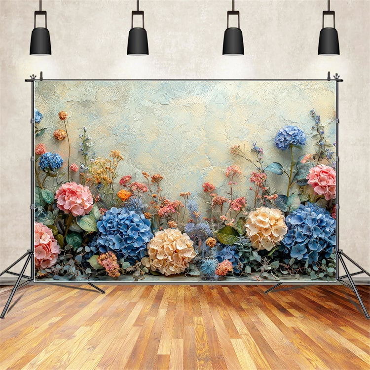 Flower Wall Backdrop Romantic Hydrangea Arrangement Backdrop BRP2-97