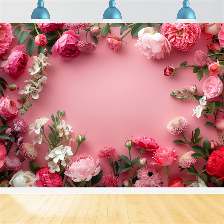 Flower Wall Backdrop Delicate Peonies Rose Blush Backdrop BRP2-98