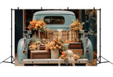 Fall Truck with Flowers Backdrop BRP7-100