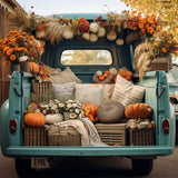 Autumn Forest Leaf Pumpkin Blue Truck Backdrop BRP7-101