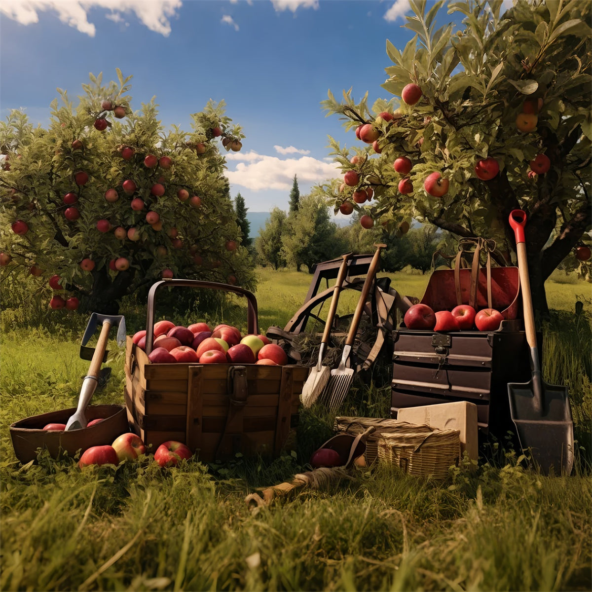 Autumn Apple Tree Harvest Backdrop for Photography BRP7-104