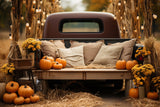 Autumn Light Flower Pumpkin Pillow Truck Backdrop BRP7-105