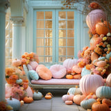 Autumn Colorful Pumpkin Flower Sofa Photography Backdrop BRP7-106