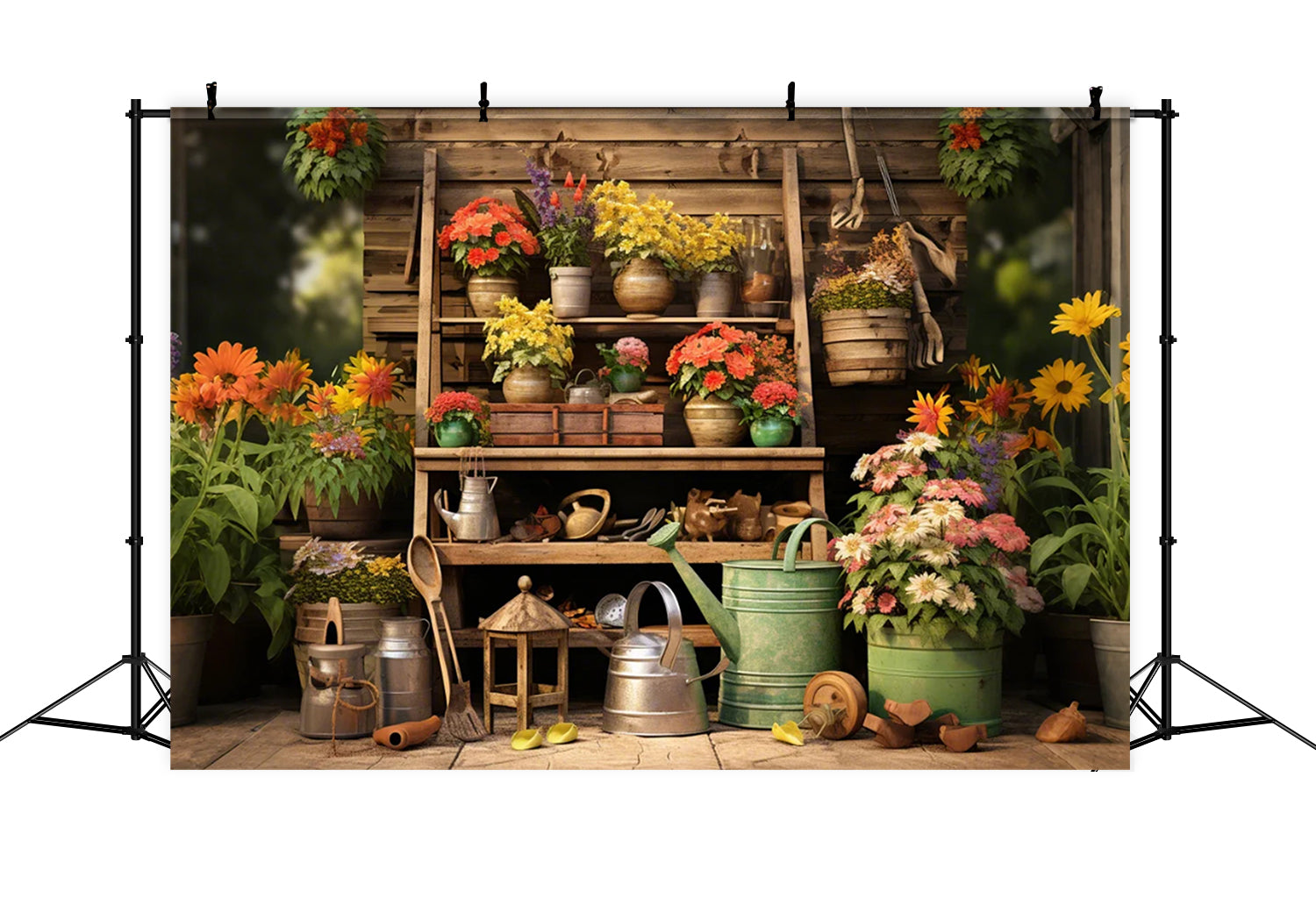 Autumn Flower Tool Shelf Photography Backdrop BRP7-107