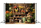 Autumn Flower Tool Shelf Photography Backdrop BRP7-107