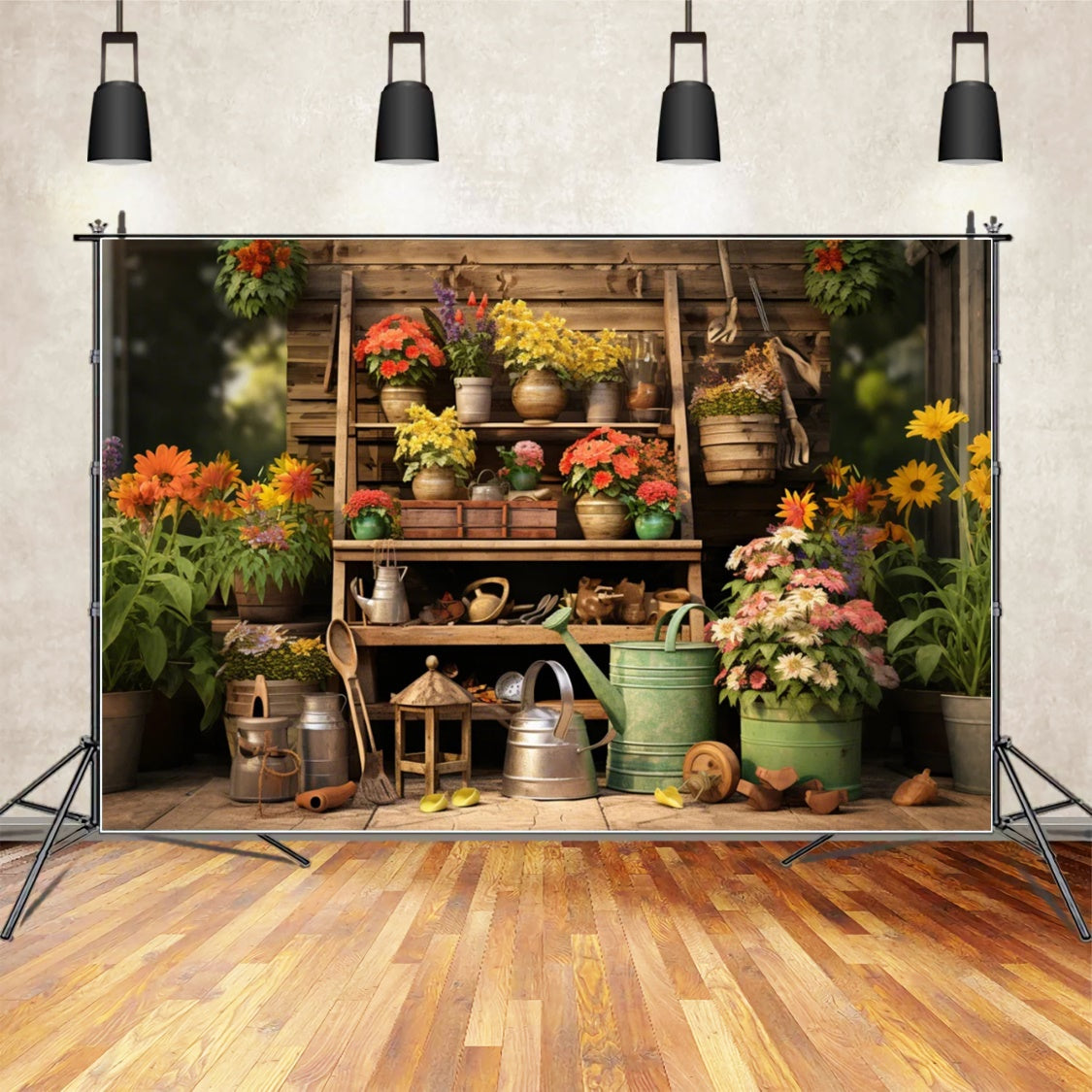 Autumn Flower Tool Shelf Photography Backdrop BRP7-107