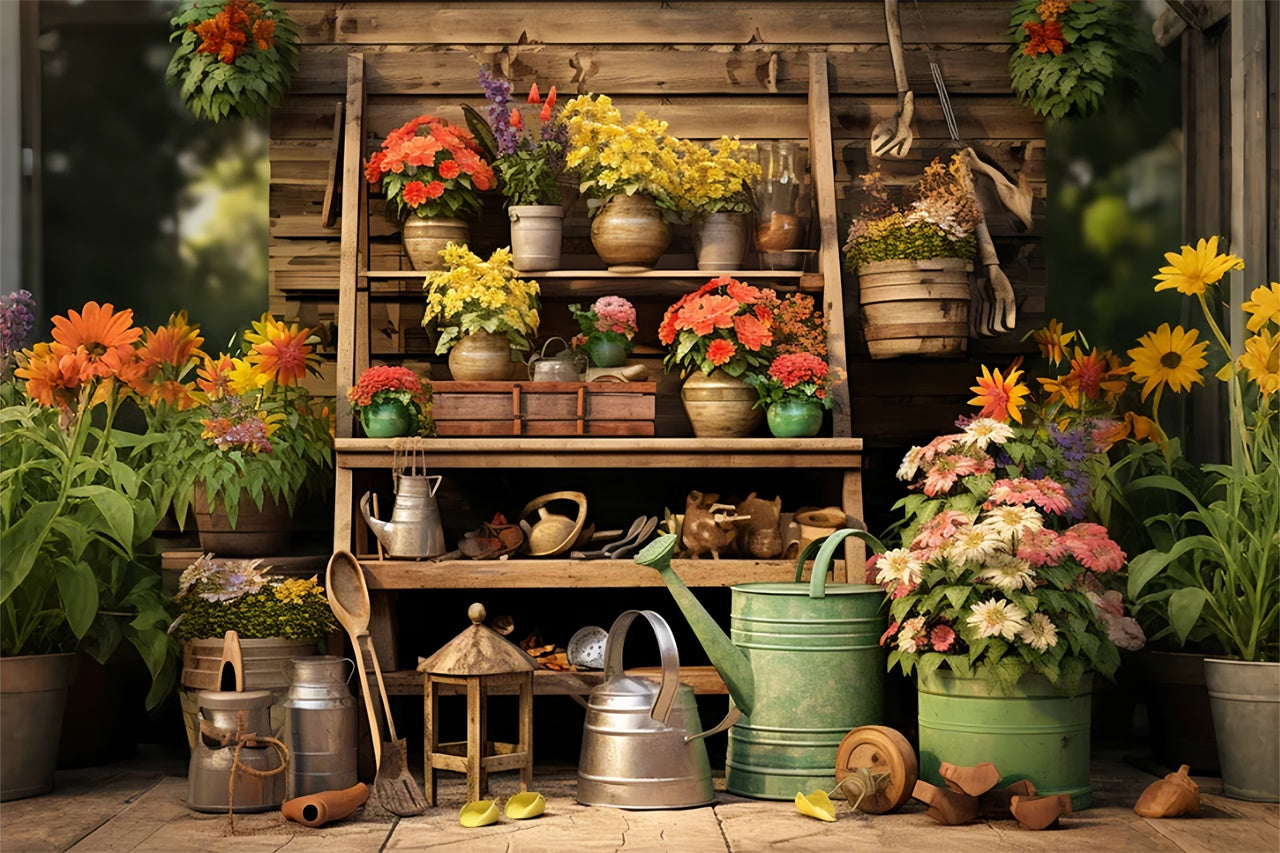 Autumn Flower Tool Shelf Photography Backdrop BRP7-107