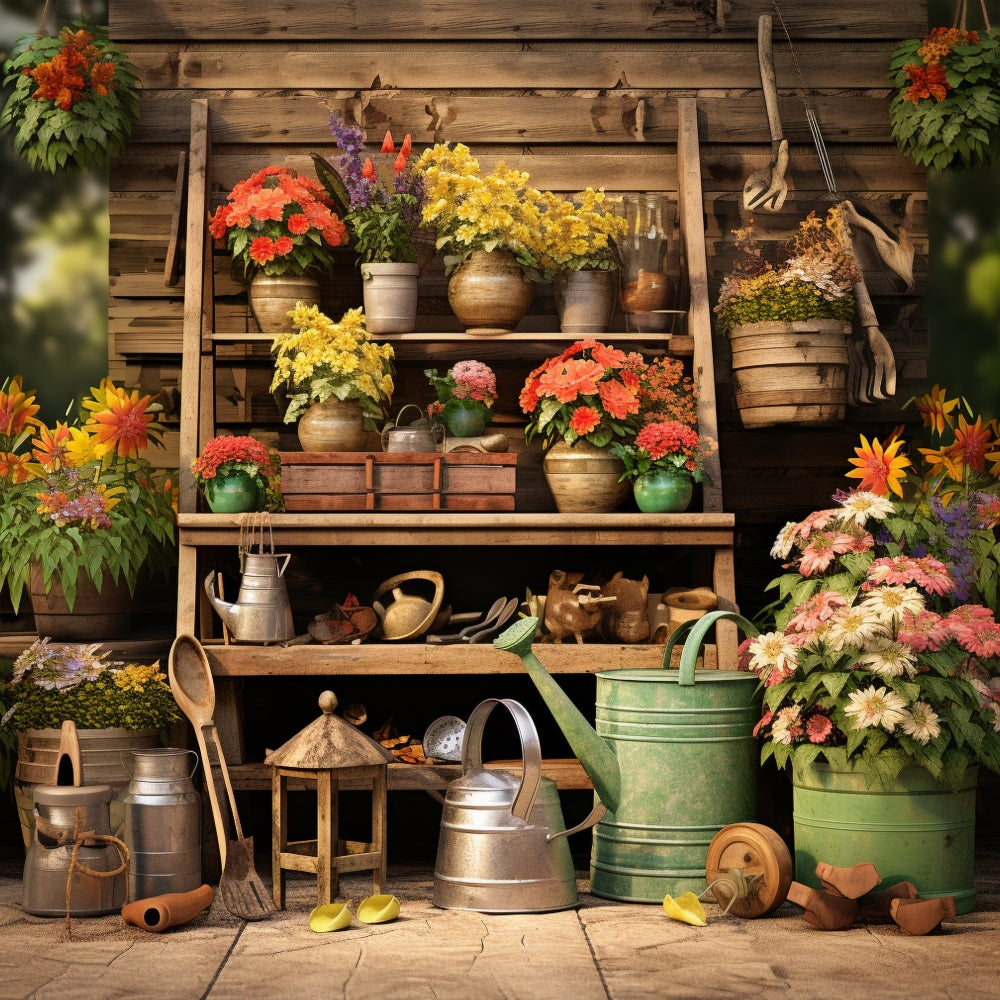 Autumn Flower Tool Shelf Photography Backdrop BRP7-107