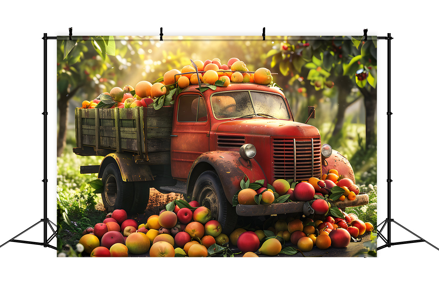 Autumn Car Apple Harvest Photography Backdrop BRP7-110