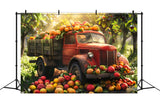 Autumn Car Apple Harvest Photography Backdrop BRP7-110