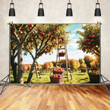 Autumn Outdoor Forest Red Apple Orchard Backdrop BRP7-111