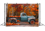 Autumn Maple With Pumpkins And Truck Backdrop BRP7-112