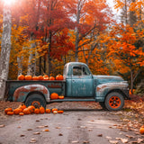 Autumn Maple With Pumpkins And Truck Backdrop BRP7-112