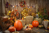 Autumn Harvest with Pumpkins Photography Backdrop BRP7-117