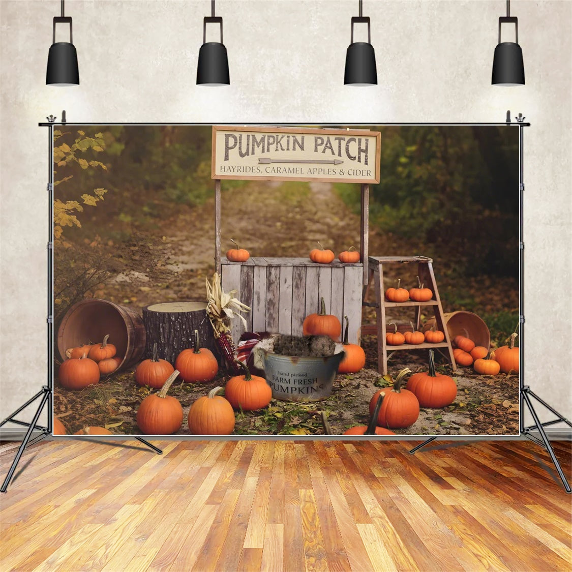 Pumpkin Stand Autumn Photography Backdrop BRP7-120