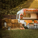 Autumn Maple Leaf White Bus Photography Backdrop BRP7-121