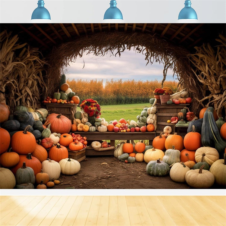 Autumn Pumpkin Farm Backdrop for Photography BRP7-122