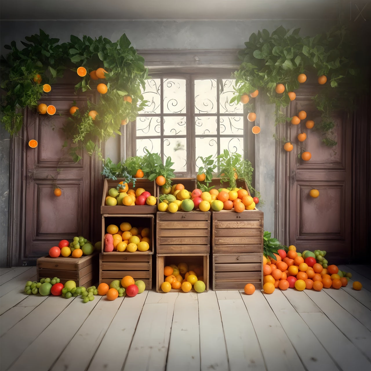 Autumn Orange Tree Room Photography Backdrop BRP7-123