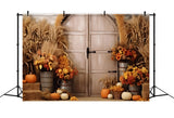 Autumn Pumpkins Arch Wall Photography Backdrop BRP7-125