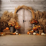 Autumn Pumpkins Arch Wall Photography Backdrop BRP7-125