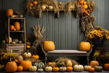 Autumn Pumpkin Shelf Reed Photography Backdrop BRP7-127