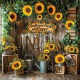 Fall Sunflower Gift Shop Wood Door Backdrop BRP7-134