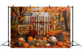 Autumn Forest Fence Pumpkin Patch Photography Backdrop BRP7-138