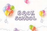 Back to School Colorful Balloon Photography Backdrop BRP7-13