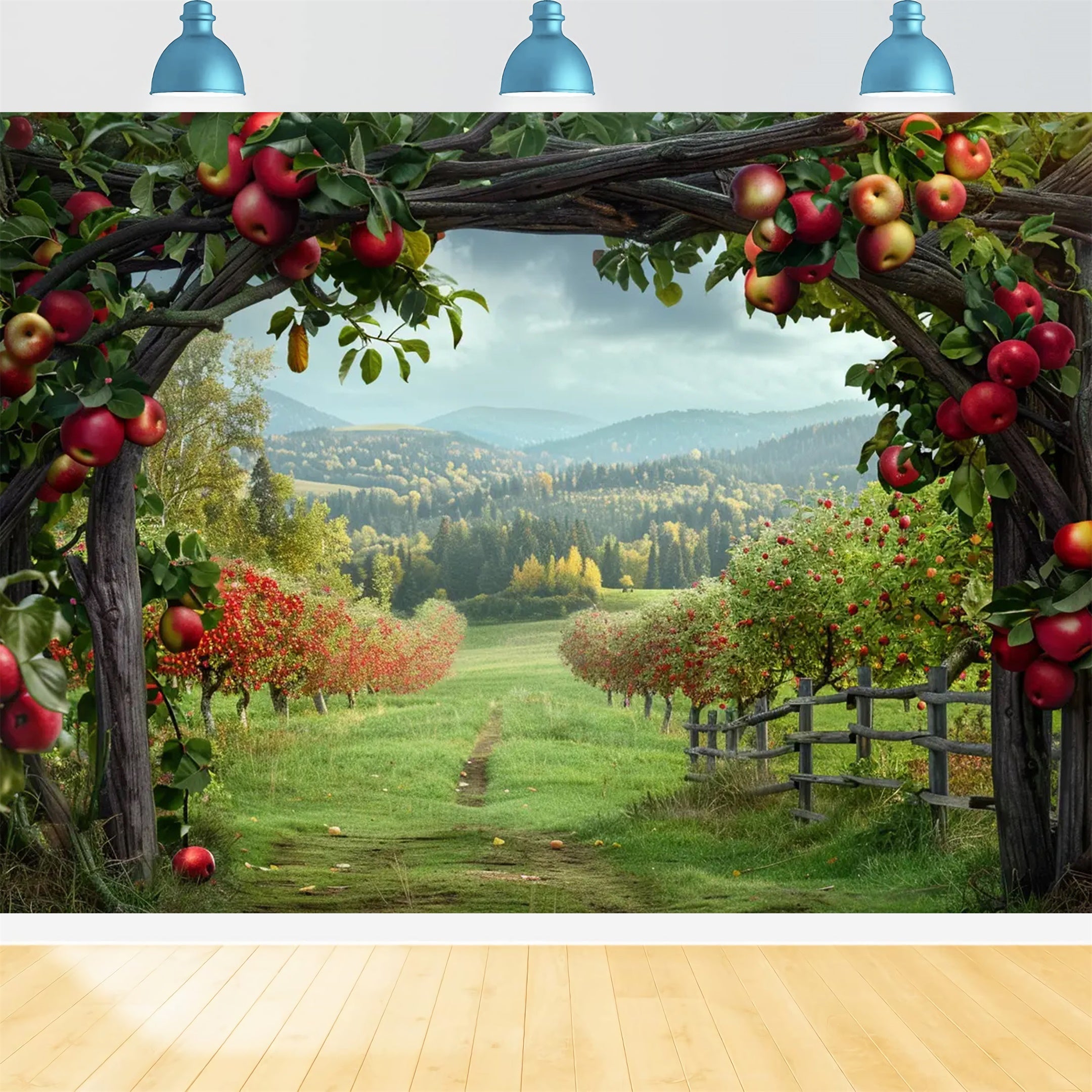 Autumn Apple Arch Farm Mountain Photography Backdrop BRP7-142