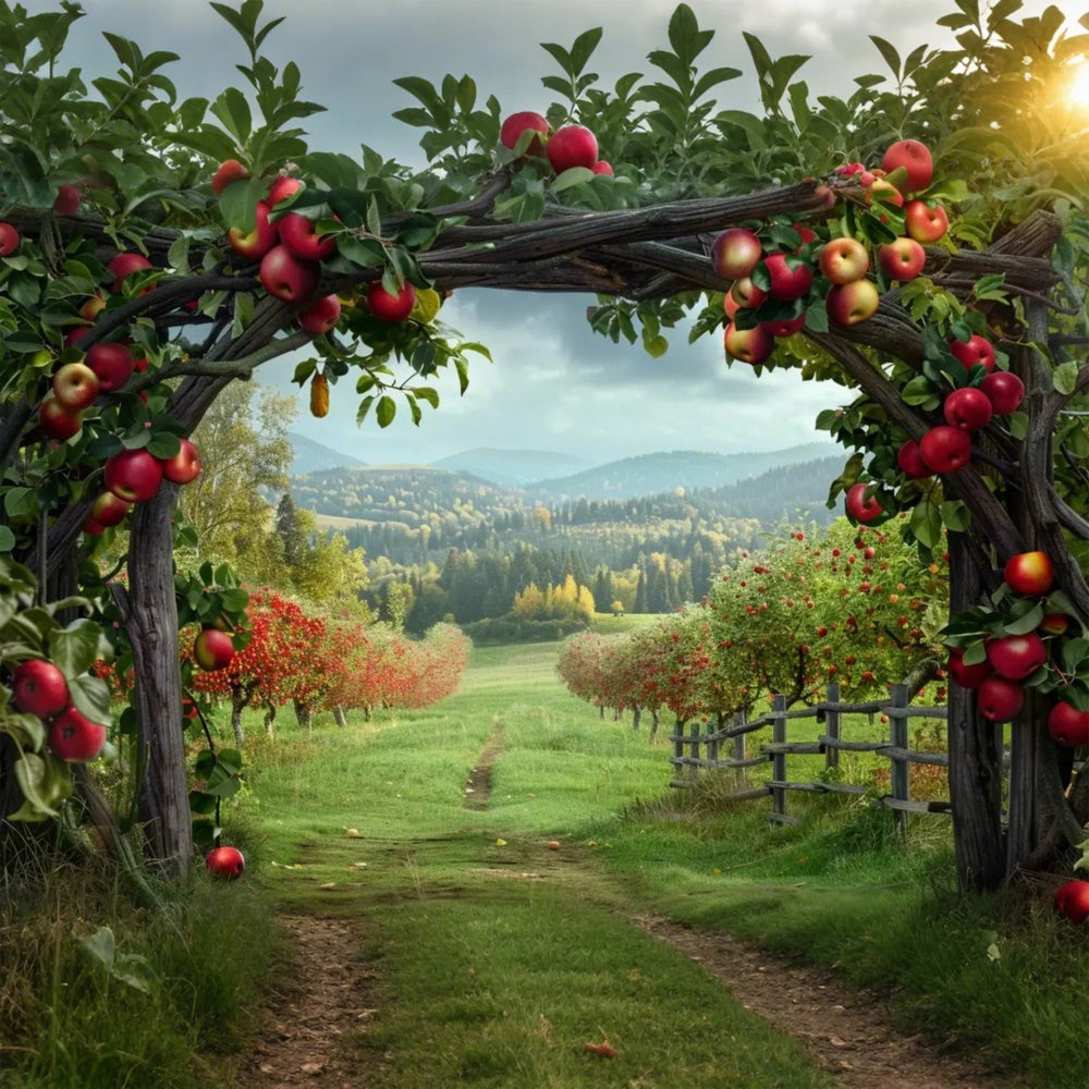 Autumn Apple Arch Farm Mountain Photography Backdrop BRP7-142