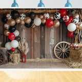 Black White Golden Balloon Barn Autumn Backdrop BRP7-148