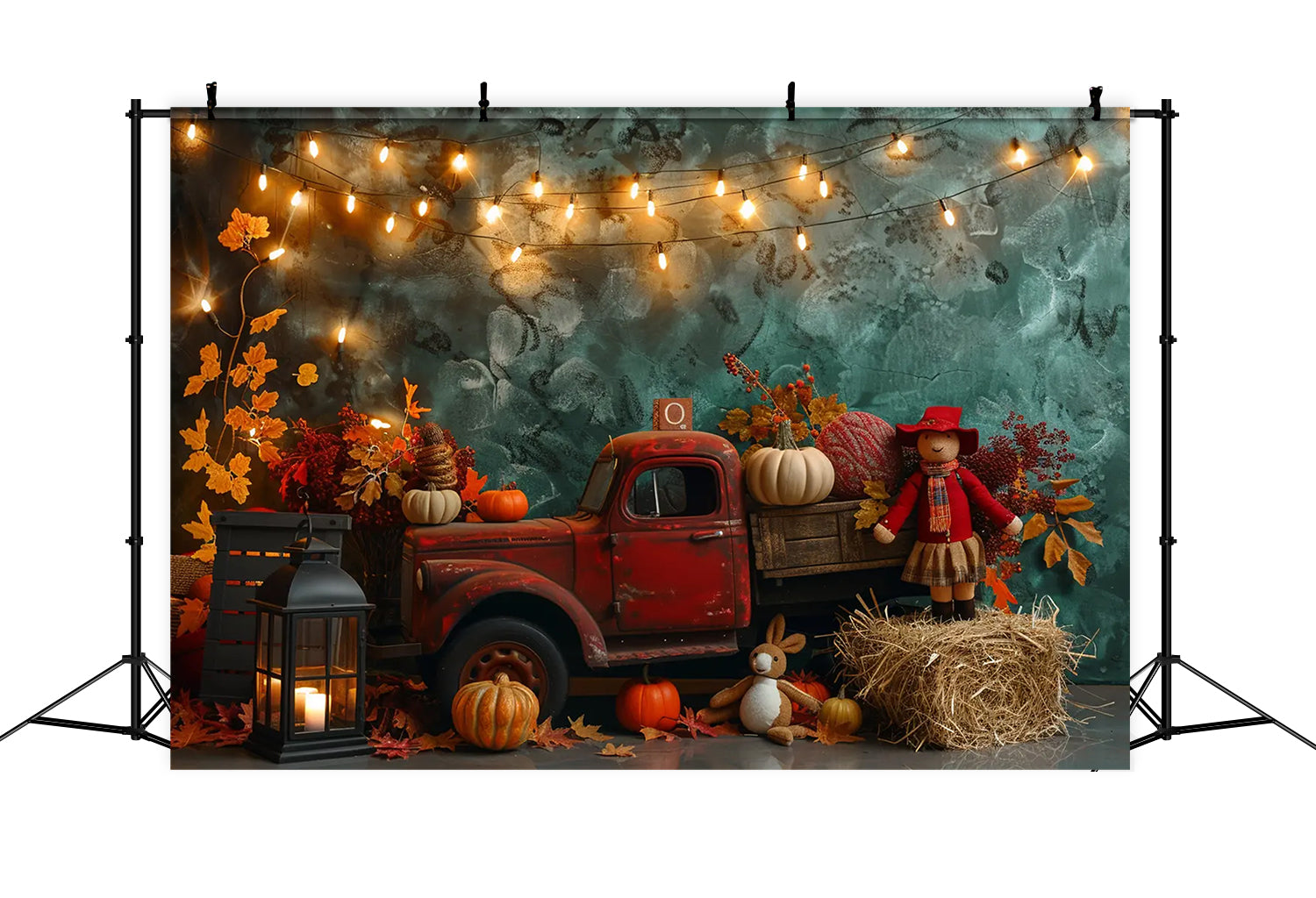 Fall Red Truck filled with Pumpkin Backdrop BRP7-159